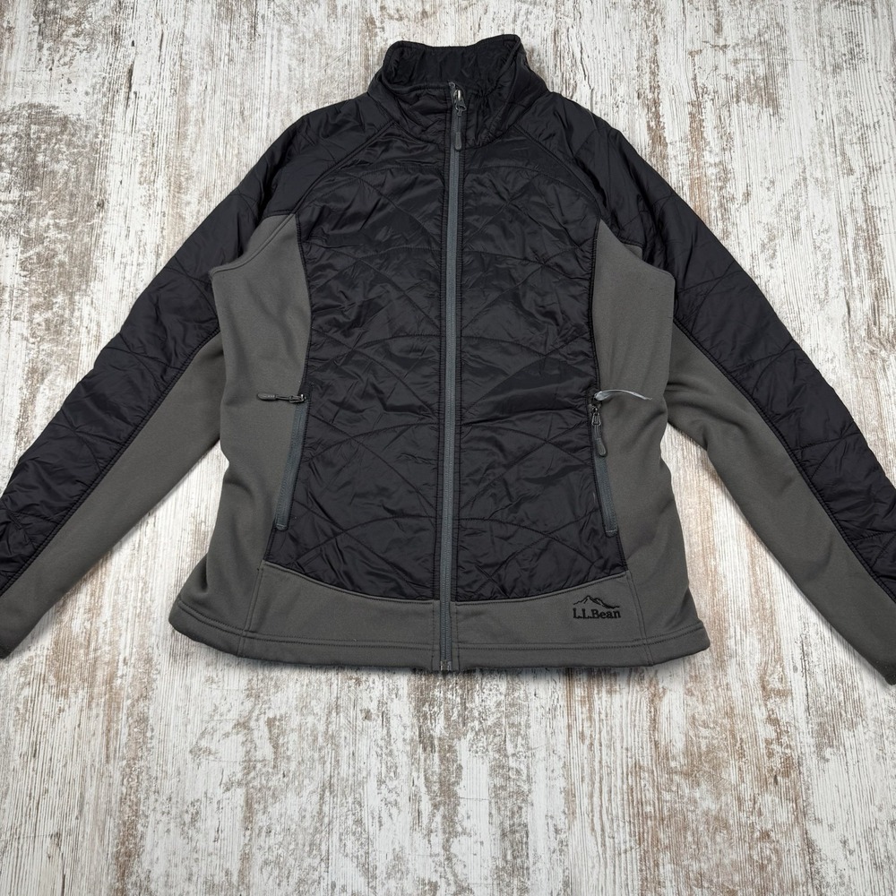 L.L. Bean Sz S PET Jacket Womens Lightweight Full Zip Gray Running Outdoor